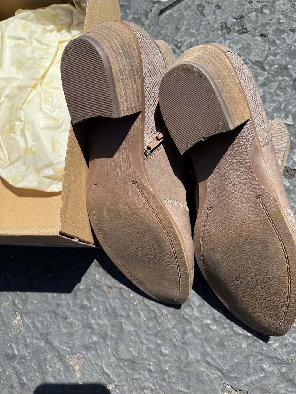 G.H. Bass & Co. Taupe Suede Ankle Boots